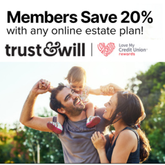 Here is a photo of a Trust & Will advertisment