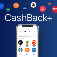 Phone displaying the CashBack plus app